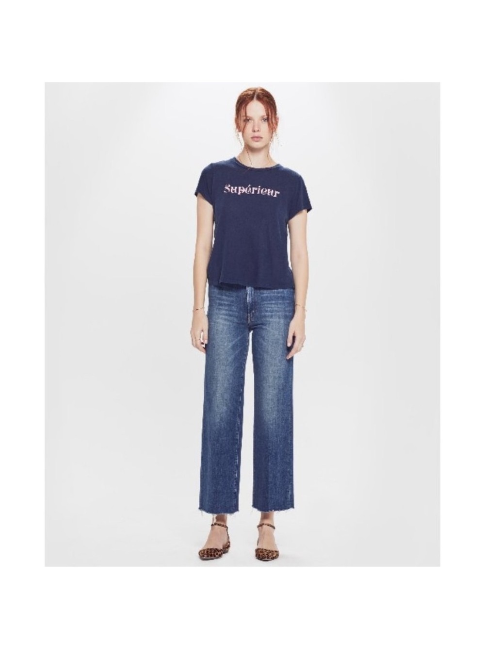 MOTHER SUPERIOR Sinful Tee Navy Blue Linen Cotton Short Sleeve Graphic Tee Small - Picture 9 of 16